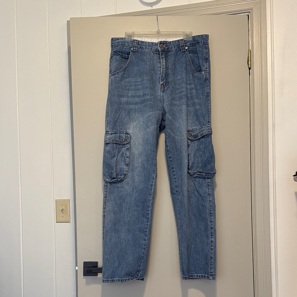 Men's Denim Cargo Pants